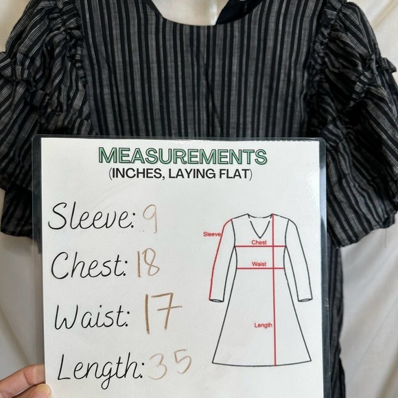 Who What Wear Dress Womens sz. SMALL Black Ruffled Short Sleeve Crew Neck - Picture 10 of 12